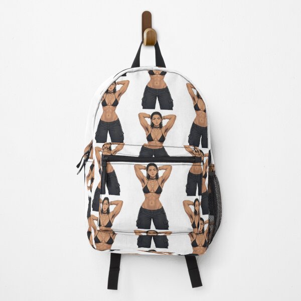 Item preview,  Animated cartoon art woman standing with hands behind her heads in a bikini top with unshaven underarms designed and sold by Vintage Designs +.