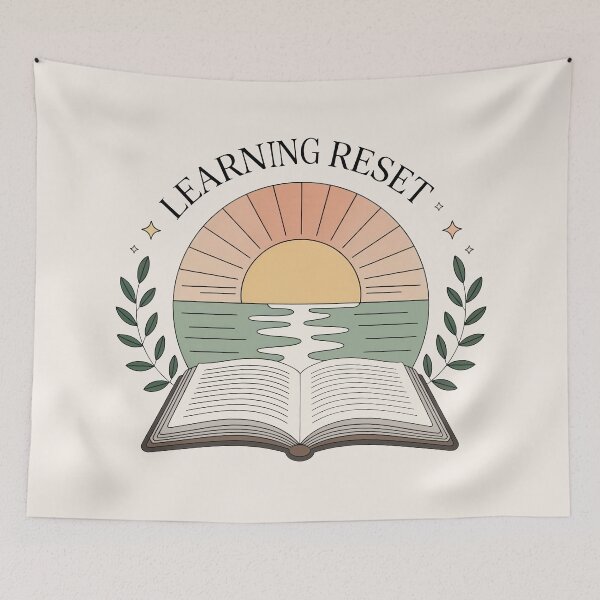 Item preview, Learning Reset Sunrise Book Emblem designed and sold by TrendMorphic.