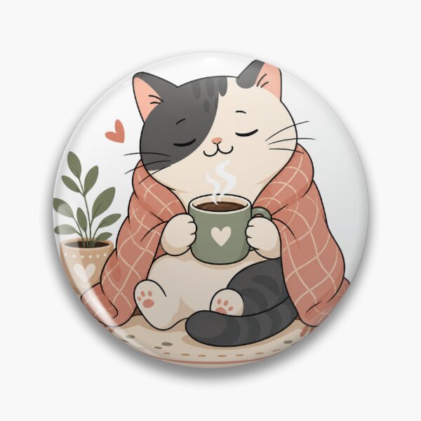 Artikelvorschau, Schläfrige Kaffeekatze entworfen und verkauft von SMJFly Studio.