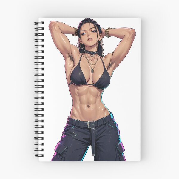 Item preview, Animated cartoon art woman standing with hands behind her heads in a bikini top with unshaven underarms designed and sold by Vintage Designs +.
