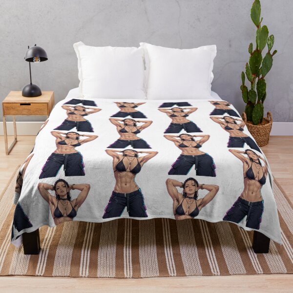 Item preview, Animated cartoon art woman standing with hands behind her heads in a bikini top with unshaven underarms designed and sold by Vintage Designs +.