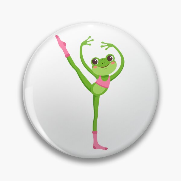 Item preview, Athletic green frog performing ballet pose designed and sold by natalielaf.