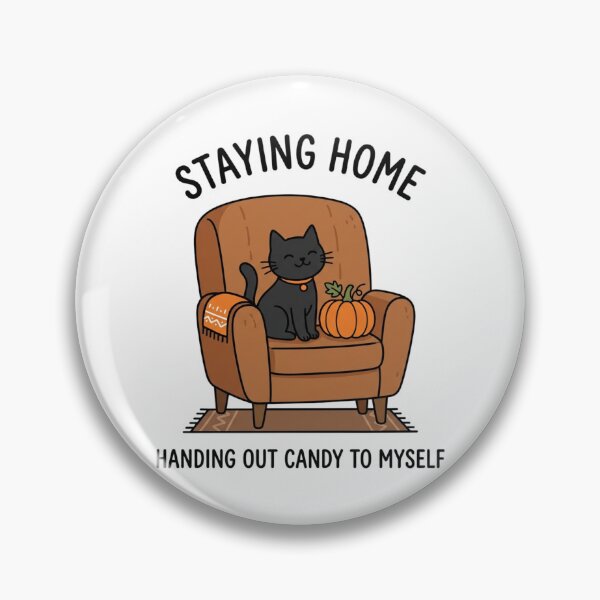 Item preview, Staying Home Handing Out Candy To Myself Black Cat Funny Halloween Introvert designed and sold by raedattia.