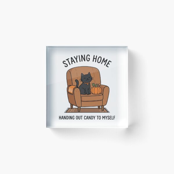 Item preview, Staying Home Handing Out Candy To Myself Black Cat Funny Halloween Introvert designed and sold by raedattia.