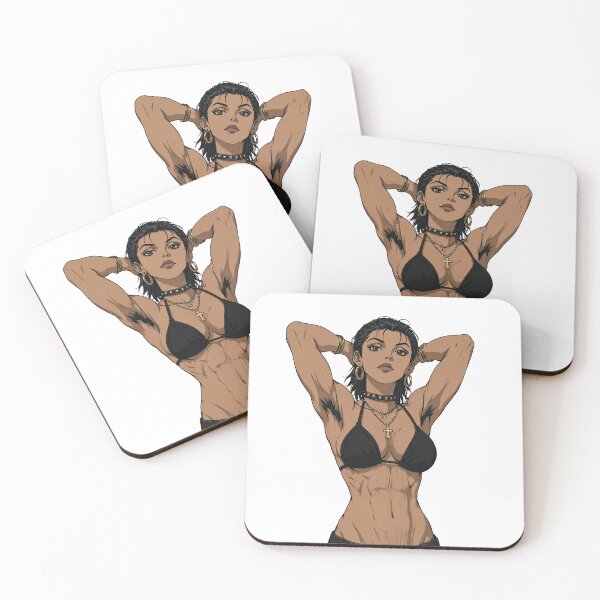 Item preview,  Animated cartoon art woman standing with hands behind her heads in a bikini top with unshaven underarms designed and sold by Vintage Designs +.
