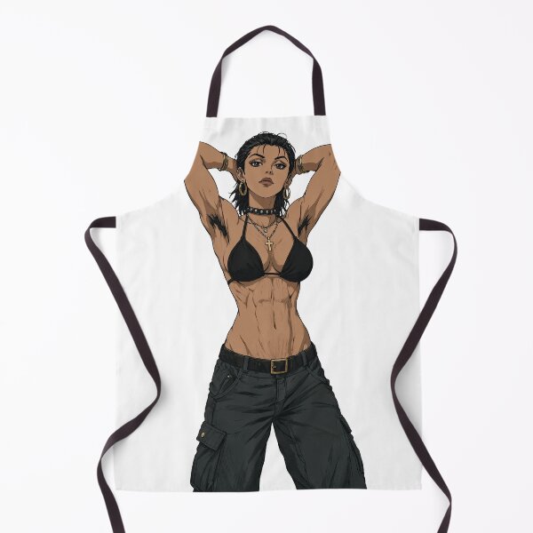 Item preview,  Animated cartoon art woman standing with hands behind her heads in a bikini top with unshaven underarms designed and sold by Vintage Designs +.