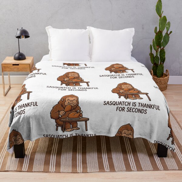 Item preview, Sasquatch Is Thankful For Seconds Funny Bigfoot Thanksgiving Turkey Food designed and sold by raedattia.