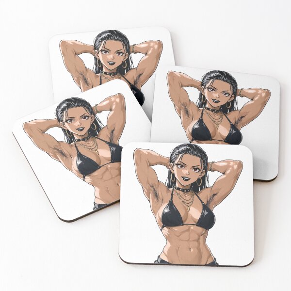 Item preview, Animated cartoon art woman standing with hands behind her heads in a bikini top with unshaven underarms designed and sold by Vintage Designs +.