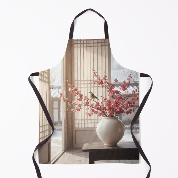 Item preview, March Plum Blossom in a Moon Jar: Modern Korean Minhwa Aesthetic designed and sold by SOOstudio73.