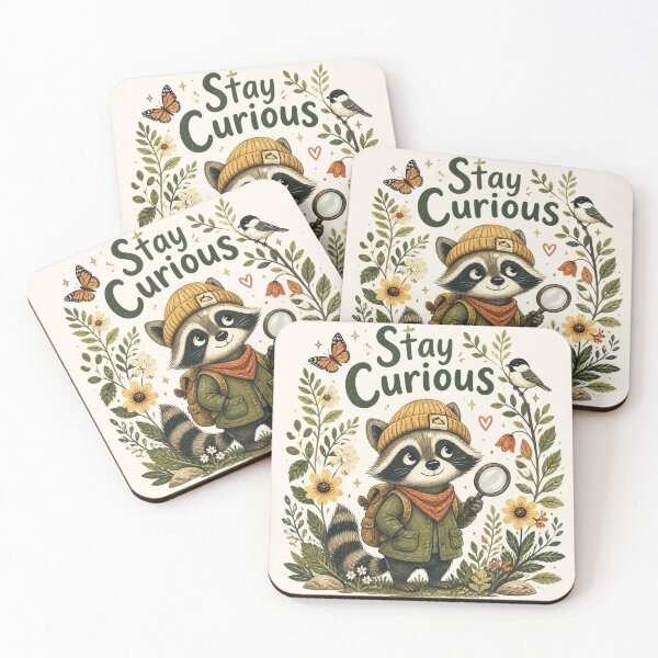 Item preview, Stay Curious Cute Raccoon Nature Explore designed and sold by goodFather4ever.