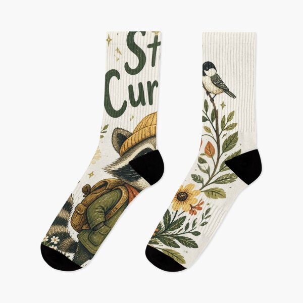 Item preview, Stay Curious Cute Raccoon Nature Explore designed and sold by goodFather4ever.