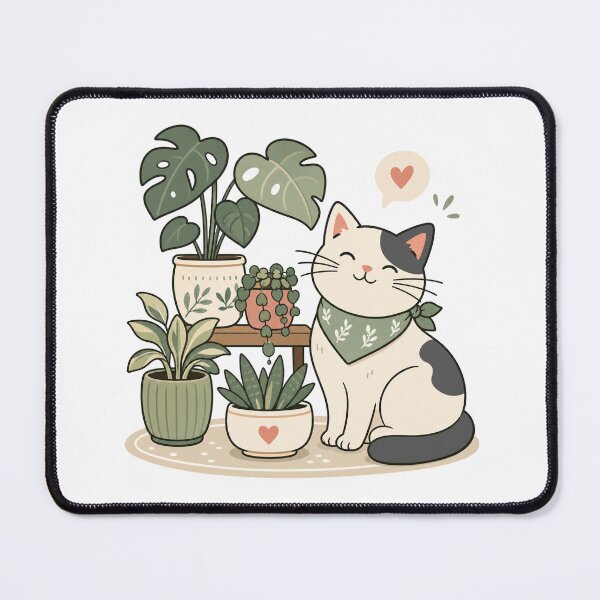 Item preview, Cat and Houseplants designed and sold by SMJFly Studio.