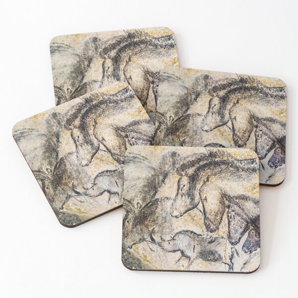 Item preview, Poster Chauvet Horses Aurochs and Rhinoceros Painting designed and sold by ColemanOlmos.