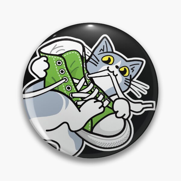 Item preview, Playful Cat with Sneaker Laces - Funny Cat & Sneaker Art_GREEN designed and sold by AckeeWolf.