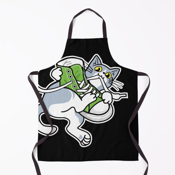 Item preview, Playful Cat with Sneaker Laces - Funny Cat & Sneaker Art_GREEN designed and sold by AckeeWolf.