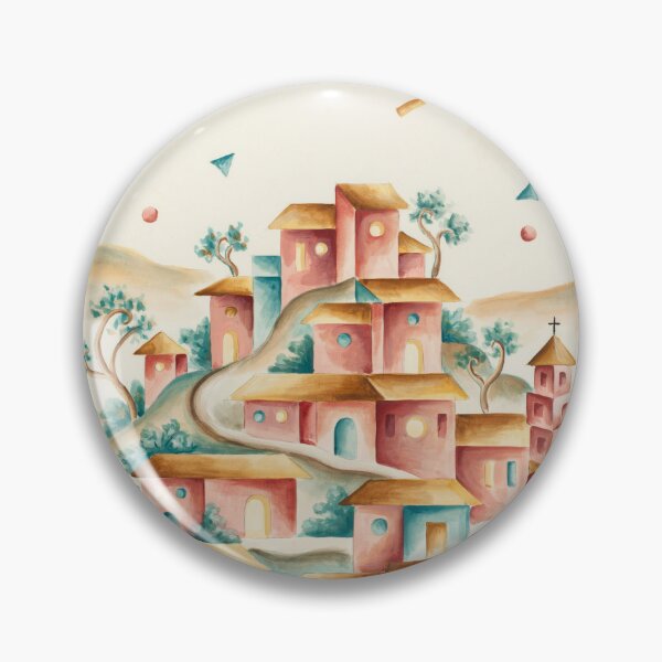 Item preview, Golden Hill Village Abstraction – Paul Klee Inspired Modernist Geometric Landscape Art designed and sold by Tamas Das.