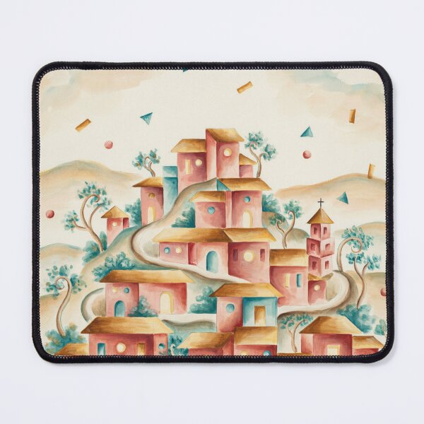 Item preview, Golden Hill Village Abstraction – Paul Klee Inspired Modernist Geometric Landscape Art designed and sold by Tamas Das.