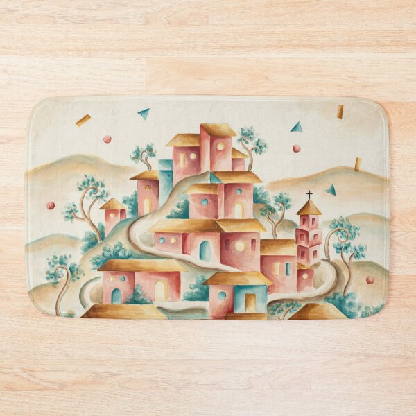Item preview, Golden Hill Village Abstraction – Paul Klee Inspired Modernist Geometric Landscape Art designed and sold by Tamas Das.