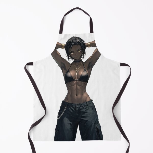 Item preview, Animated cartoon art woman standing with hands behind her heads in a bikini top with unshaven underarms designed and sold by Vintage Designs +.