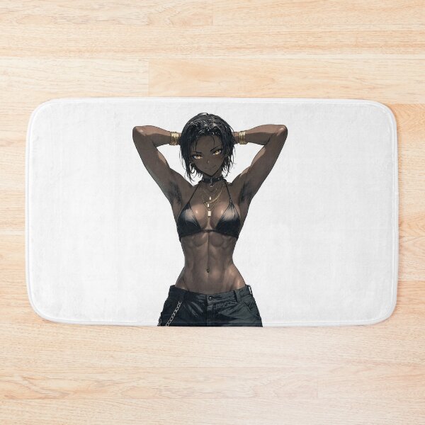 Item preview,  Animated cartoon art woman standing with hands behind her heads in a bikini top with unshaven underarms designed and sold by Vintage Designs +.