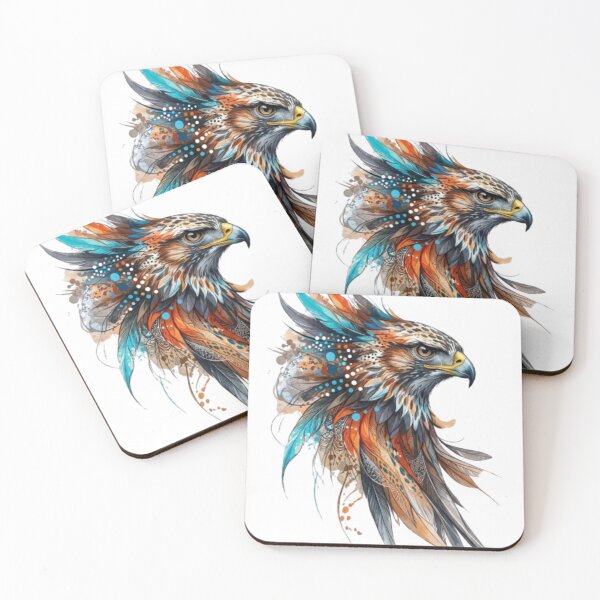 Item preview, Majestic Eagle Abstract Watercolor - Vibrant Bird of Prey Portrait Art designed and sold by Sticker Art Shop.