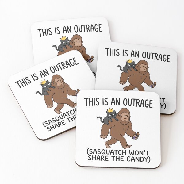 Item preview, This Is An Outrage Sasquatch Wont Share The Candy Funny Bigfoot Cat designed and sold by raedattia.