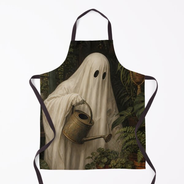 Item preview, Vintage Ghost Greenhouse Plant Watering Cottagecore Oil Painting designed and sold by GrinGalore.