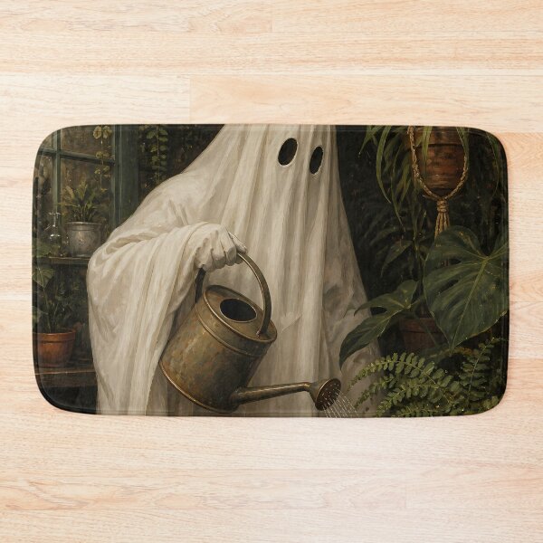 Item preview, Vintage Ghost Greenhouse Plant Watering Cottagecore Oil Painting designed and sold by GrinGalore.