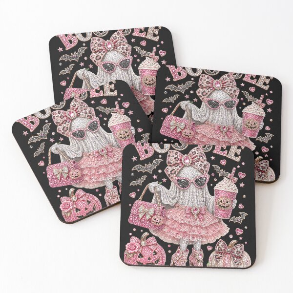 Item preview, Pink Boo Jee Leopard Bow Halloween Ghost designed and sold by HaytamShop.
