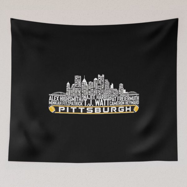 Item preview, Pittsburgh Football Skyline Player Names Typography Graphic designed and sold by BrittneyM90491.
