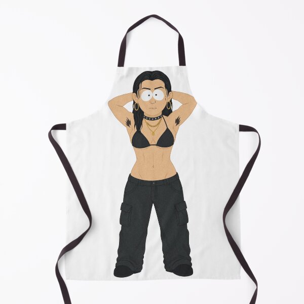 Item preview, Animated cartoon art woman standing with hands behind her heads in a bikini top with unshaven underarms designed and sold by Vintage Designs +.