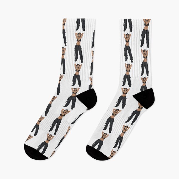 Item preview, Animated cartoon art woman standing with hands behind her heads in a bikini top with unshaven underarms designed and sold by Vintage Designs +.