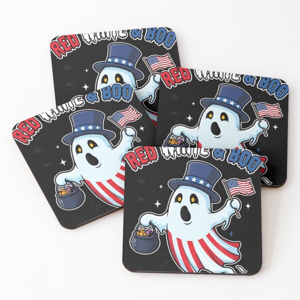 Item preview, Red White Boo Patriotic Halloween Ghost designed and sold by HaytamShop.