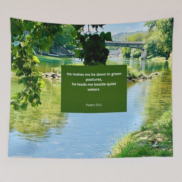 Item preview, Psalm 23 river background  designed and sold by happytraveller1.
