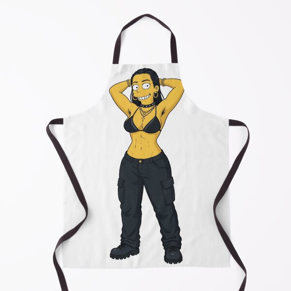 Item preview, Animated cartoon art woman standing with hands behind her heads in a bikini top with unshaven underarms designed and sold by Vintage Designs +.