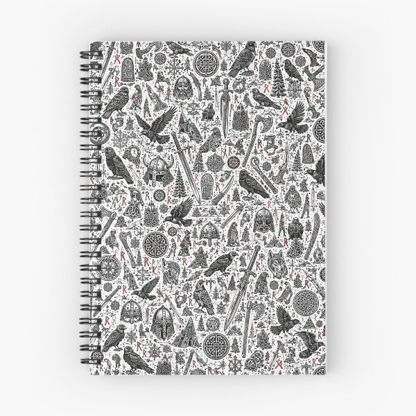 Item preview, Ravens and Runes Nordic Doodle Pattern designed and sold by i-corp.