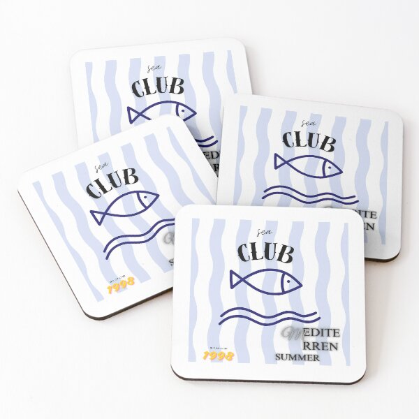 Item preview, Vintage Mediterranean Sea Club Summer Fish Design designed and sold by NourArtCorner.