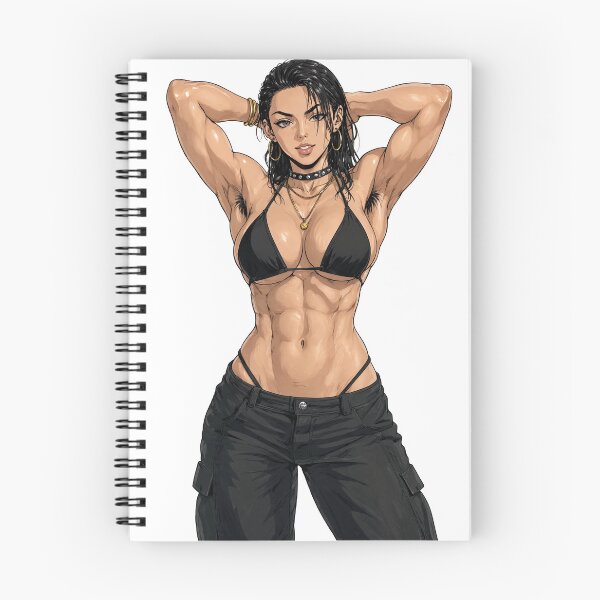 Item preview, Animated cartoon art woman standing with hands behind her heads in a bikini top with unshaven underarms designed and sold by Vintage Designs +.
