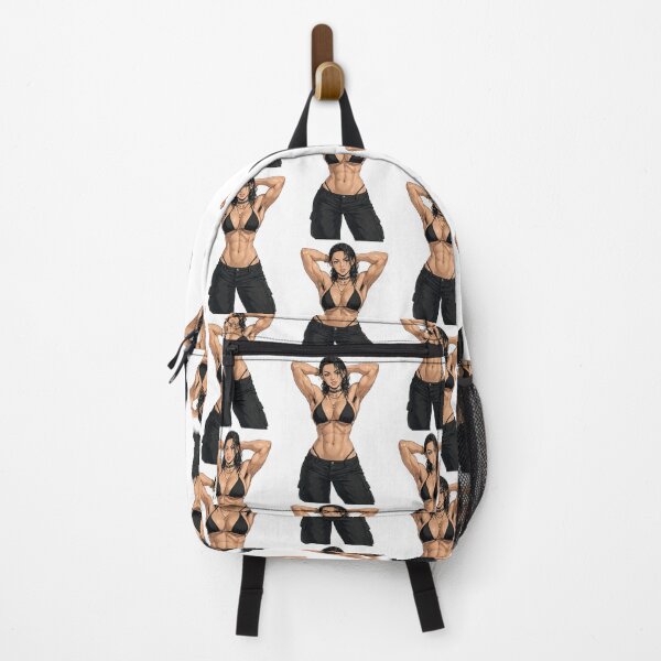 Item preview, Animated cartoon art woman standing with hands behind her heads in a bikini top with unshaven underarms designed and sold by Vintage Designs +.