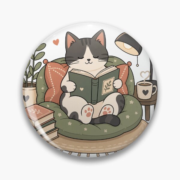 Artikelvorschau, Gemütliche Lesekatze entworfen und verkauft von SMJFly Studio.
