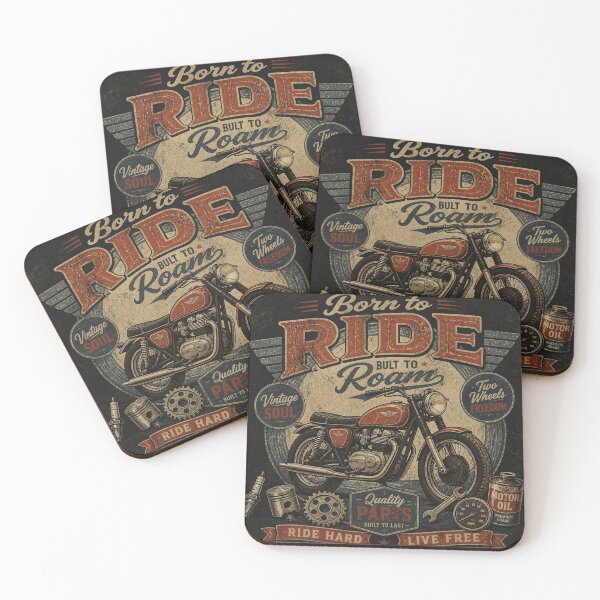 Item preview, Born To Ride Vintage Motorcycle Biker Retro Art designed and sold by goodFather4ever.