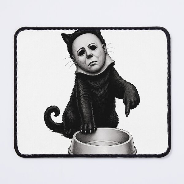 Item preview, Creepy Black Cat Wearing Mysterious White Mask Art designed and sold by KurtKrueg88967.