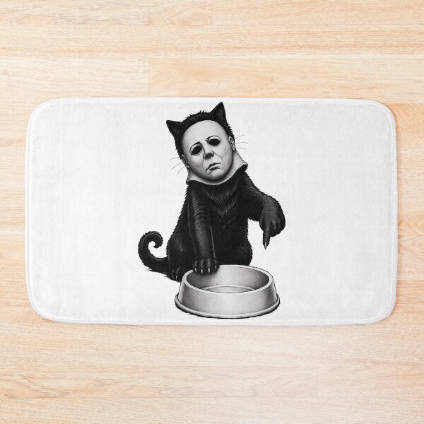 Item preview, Creepy Black Cat Wearing Mysterious White Mask Art designed and sold by KurtKrueg88967.