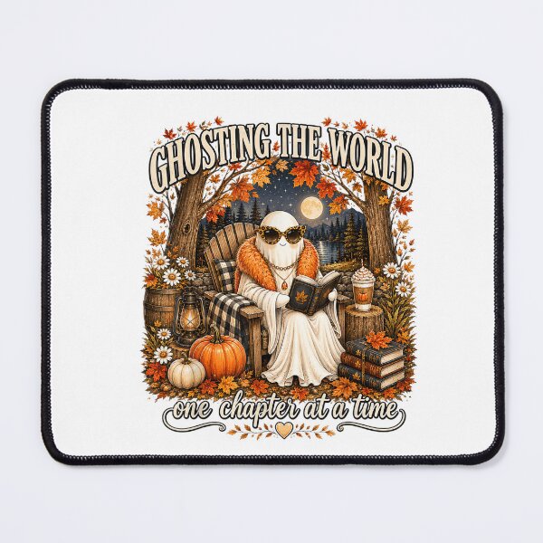 Item preview, Ghosting the World One Chapter at a Time Cozy Fall Reading Ghost Design designed and sold by VioletNance.