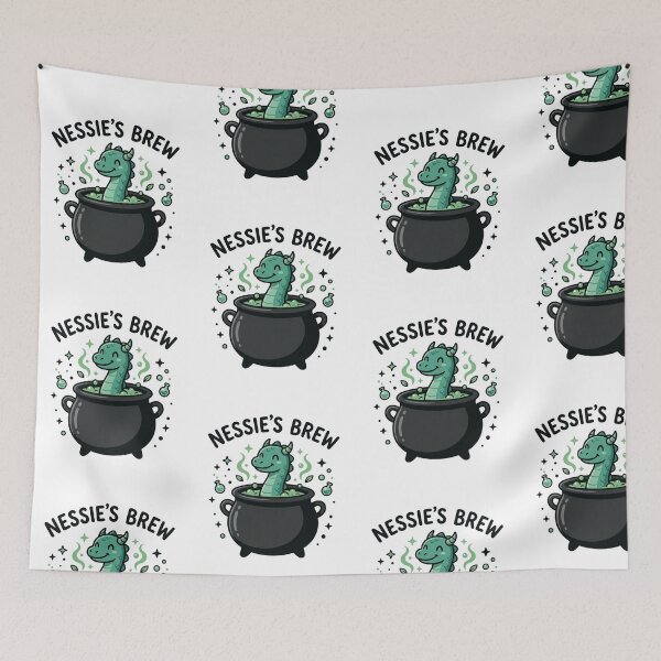 Item preview, Nessies Brew Cute Loch Ness Monster Cauldron Magic Potion Cryptid designed and sold by raedattia.