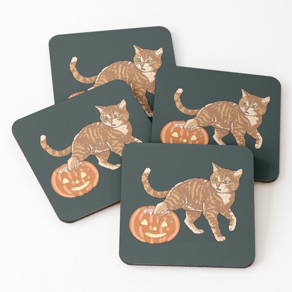 Item preview, Cat Stuck in Halloween Pumpkin, Whimsical Ginger Cat Autumn Art, Spooky Season Pet Illustration designed and sold by LeshanArt.