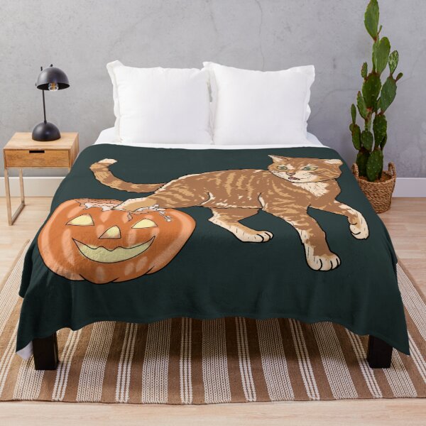 Item preview, Cat Stuck in Halloween Pumpkin, Whimsical Ginger Cat Autumn Art, Spooky Season Pet Illustration designed and sold by LeshanArt.
