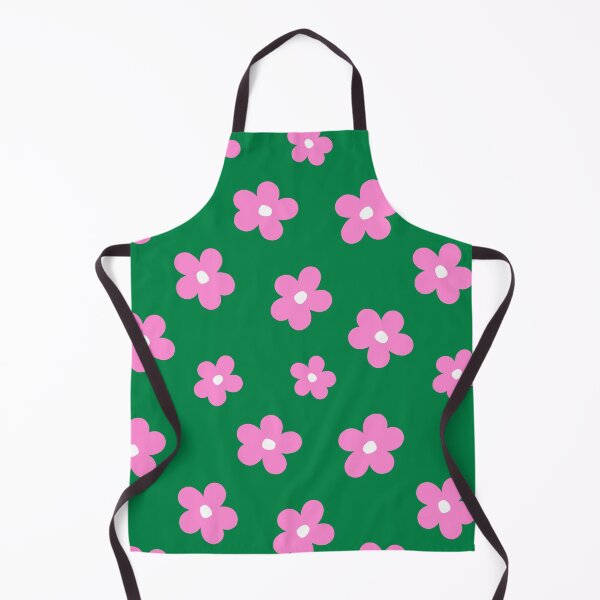 Artikelvorschau, Rosa Blumen, grünes Retro-Blumenmuster entworfen und verkauft von jianina-alondra.