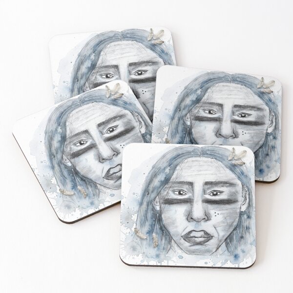 Item preview, Tribal Warrior Spirit - Blue Watercolor Feather Art designed and sold by MAISON SYLVIE.