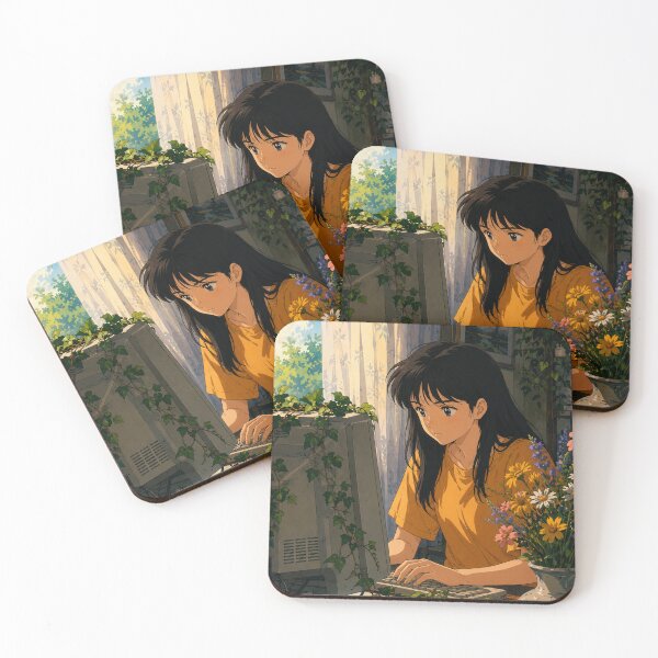 Item preview, Lofi Study Girl: Botanical Desk designed and sold by bapupa.